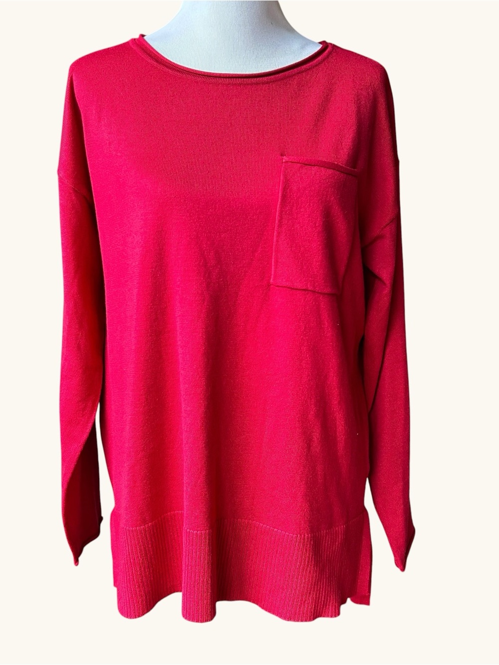NWT Cable & Gauge lightweight red sweater sz XL